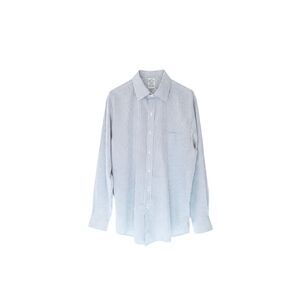 Brooks Brothers Men's Dress Shirt 16.5-35 Blue White Striped Non-Iron Stretch